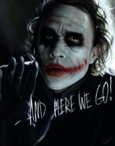 Pintura de Heath Ledger como Joker.